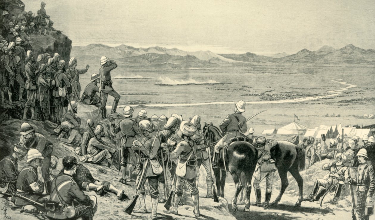 1 सितंबर 1880, 1901 को बाबली पर्वत से अफगान सेना के मार्ग को देखना। द्वारा अज्ञात