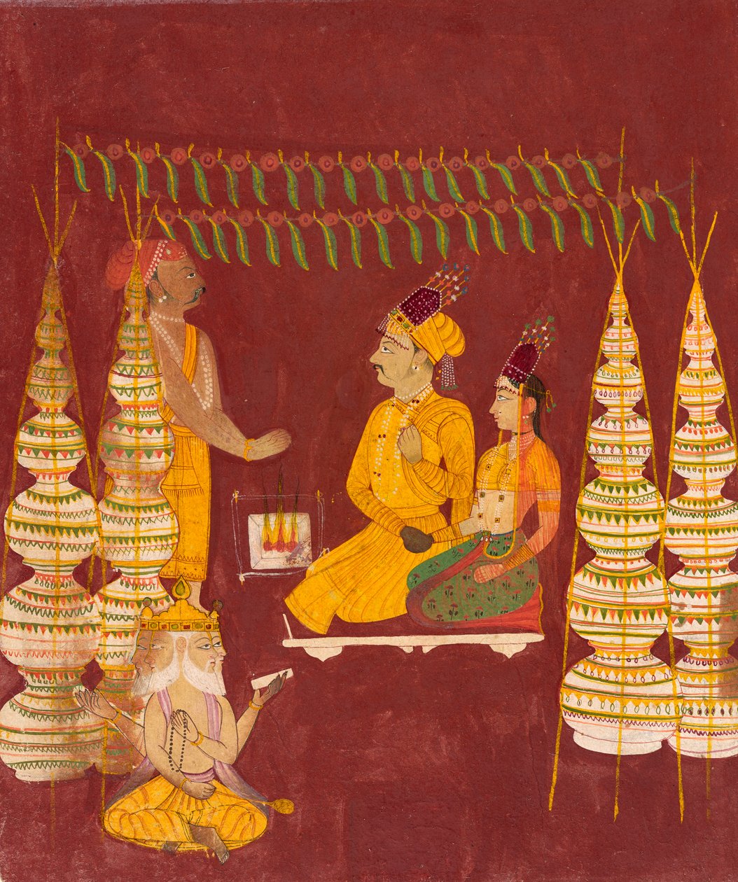 ब्रह्मा की उपस्थिति के साथ विवाह समारोह, लगभग। 1680. द्वारा अज्ञात