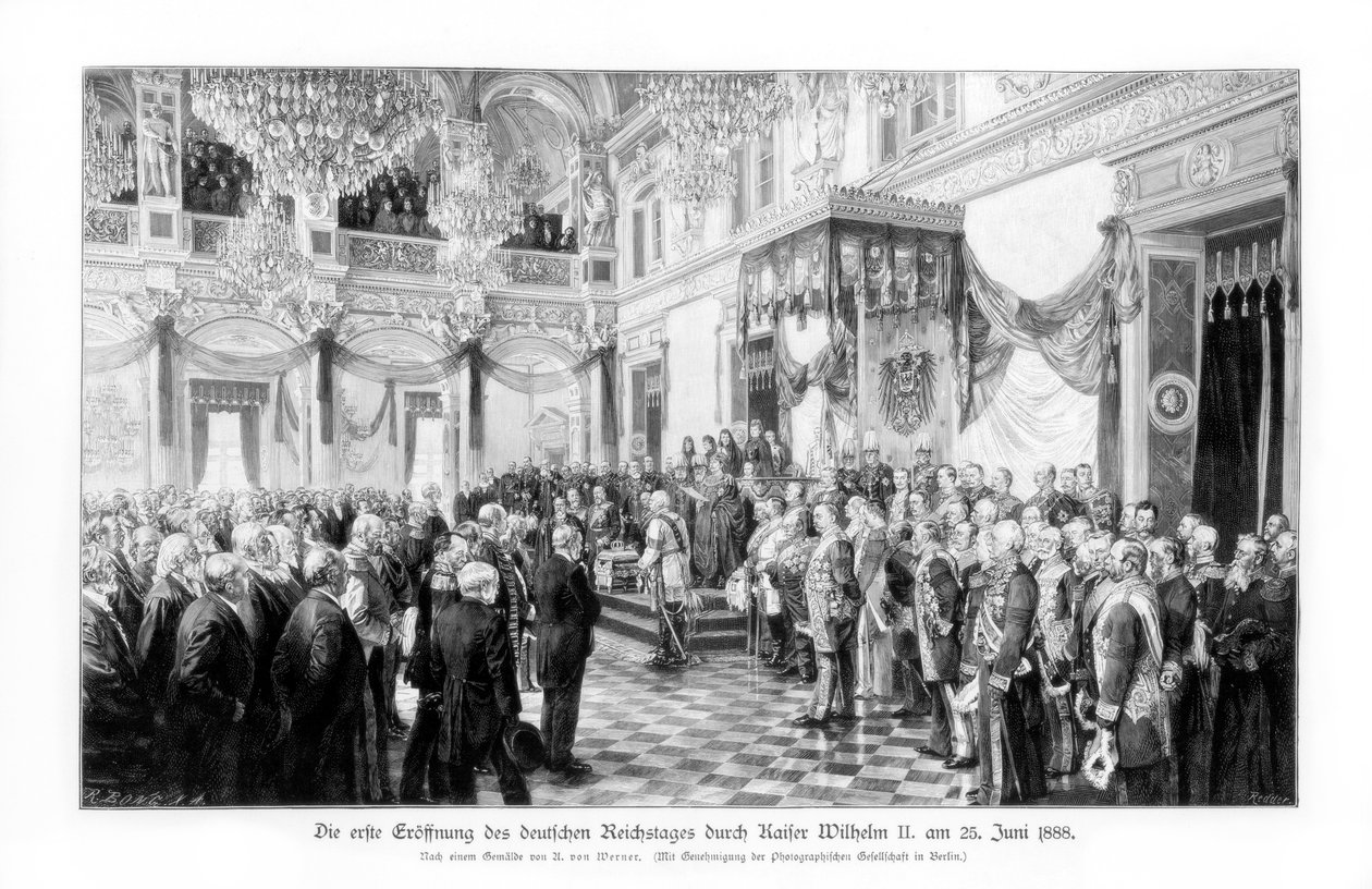 विल्हेम II और मंत्रियों ने रीचस्टैग 25 जून 1888, 1900 को खोला द्वारा अज्ञात