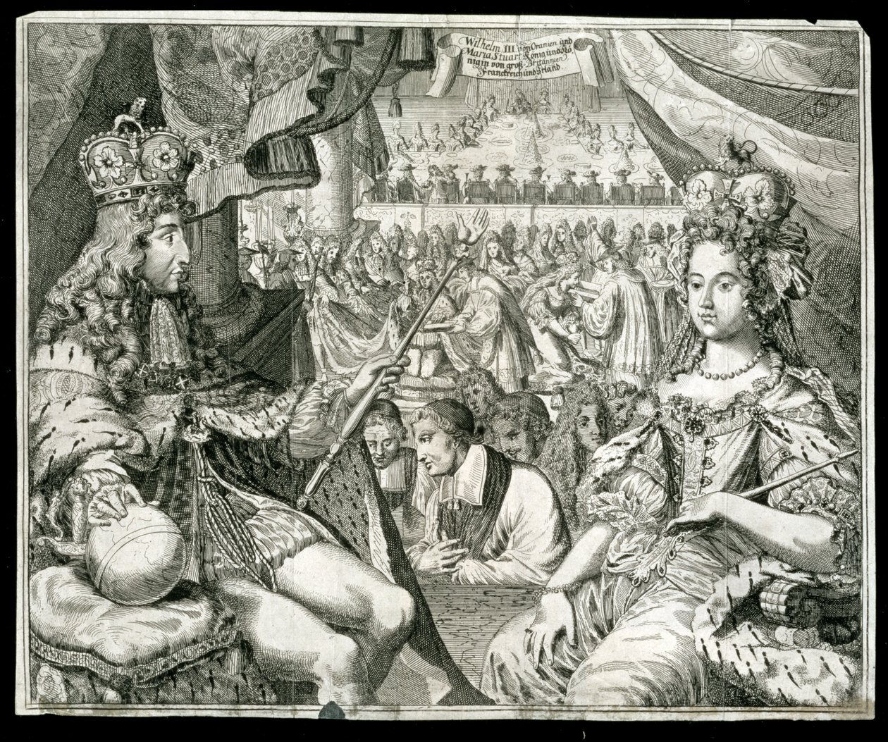 विलियम III और मैरी II, ग्रेट ब्रिटेन और आयरलैंड के राजा और रानी, c1689 द्वारा अज्ञात