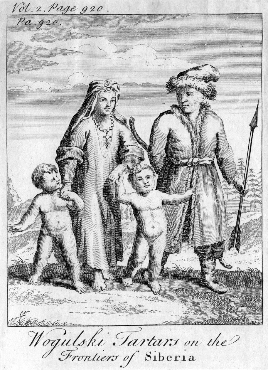 साइबेरिया के फ्रंटियर्स पर वोगुलस्की टार्टर्स, c1740 द्वारा अज्ञात