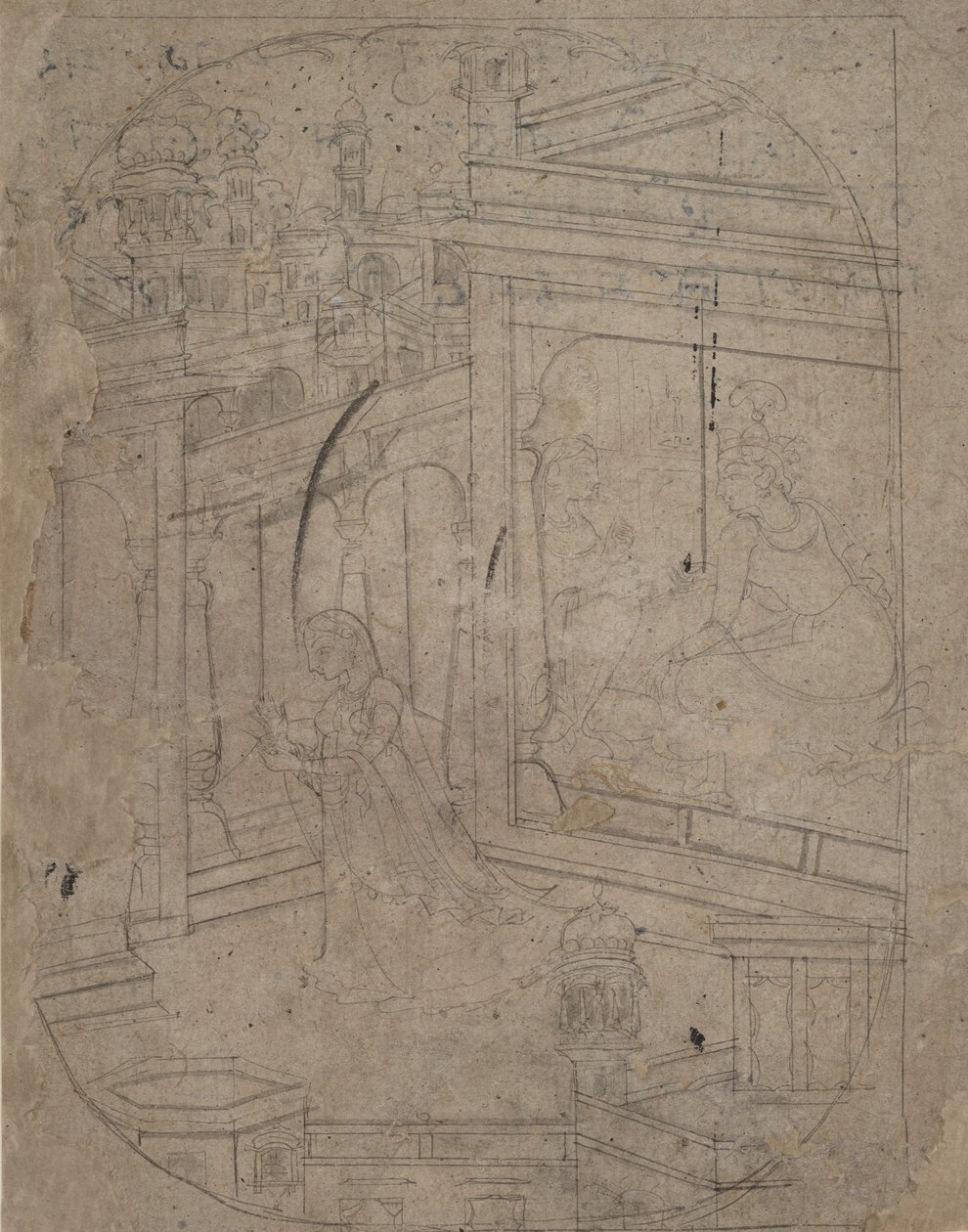 महिला अपने प्रेमी को छोड़ रही है, सीए। 1790-1820। द्वारा अज्ञात