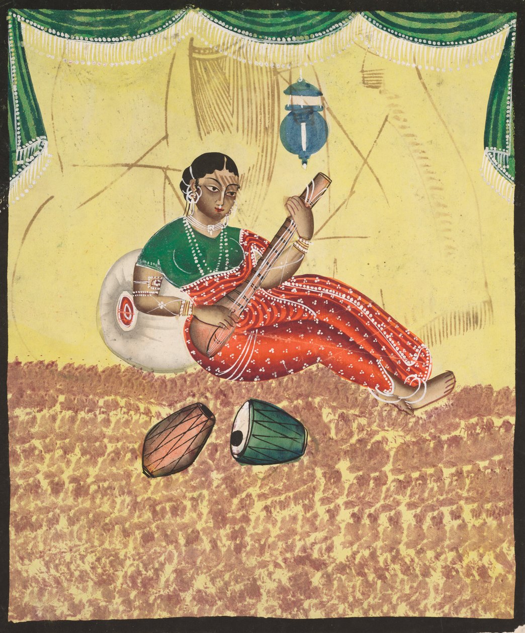 महिला बजाना संगीत, 1800s। द्वारा अज्ञात