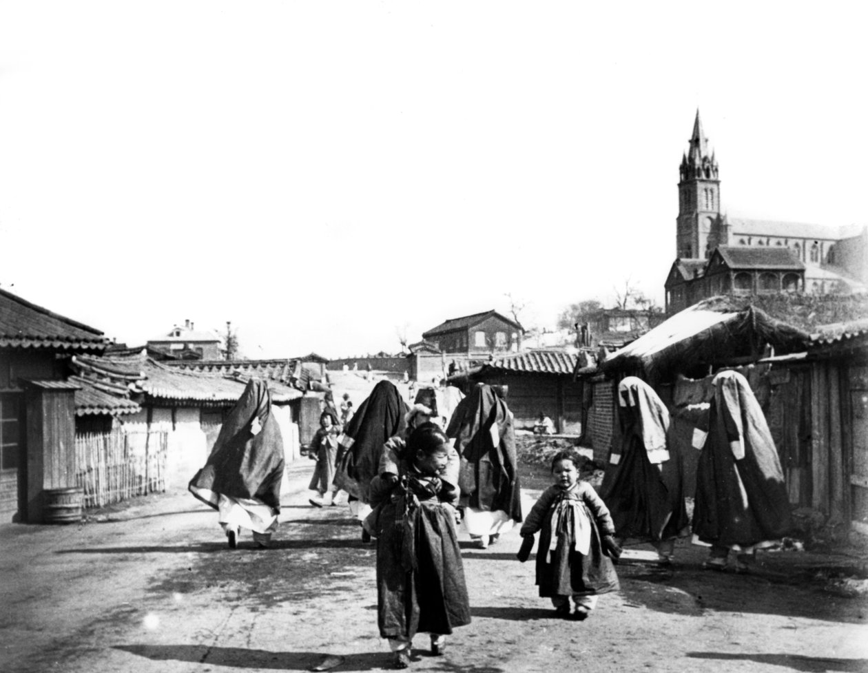 महिलाओं और बच्चों, नाम सैन, कोरिया, 1900 द्वारा अज्ञात