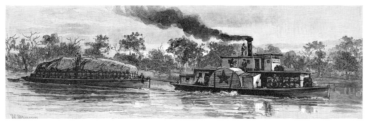 डारिंग रिवर पर डार्लिंग, ऑस्ट्रेलिया, 1886 द्वारा अज्ञात