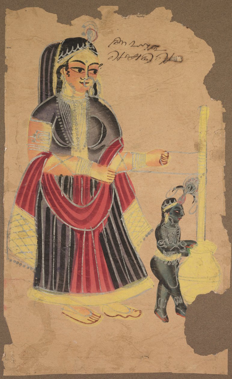 यसोदा और कृष्णा, 1800s। द्वारा अज्ञात