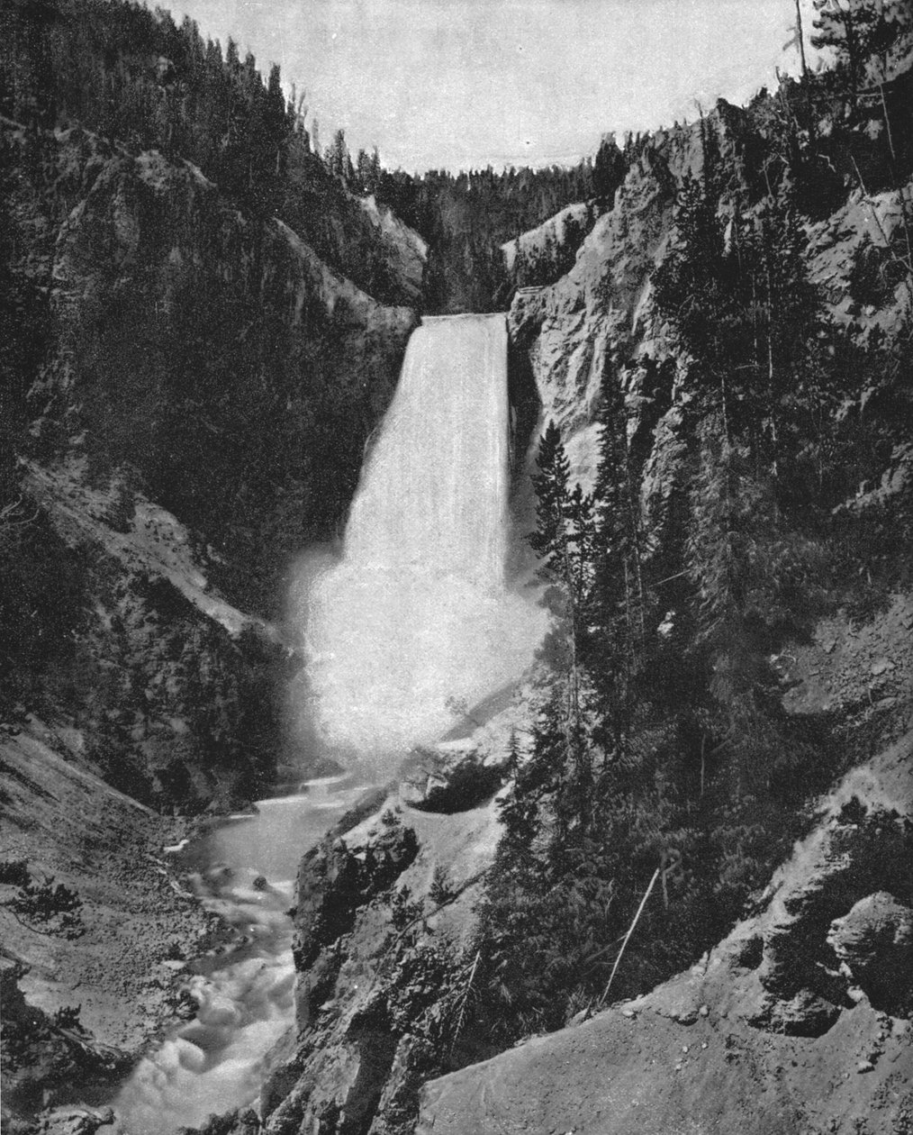 येलोस्टोन फॉल्स, व्योमिंग, यूएसए, c1900। द्वारा अज्ञात