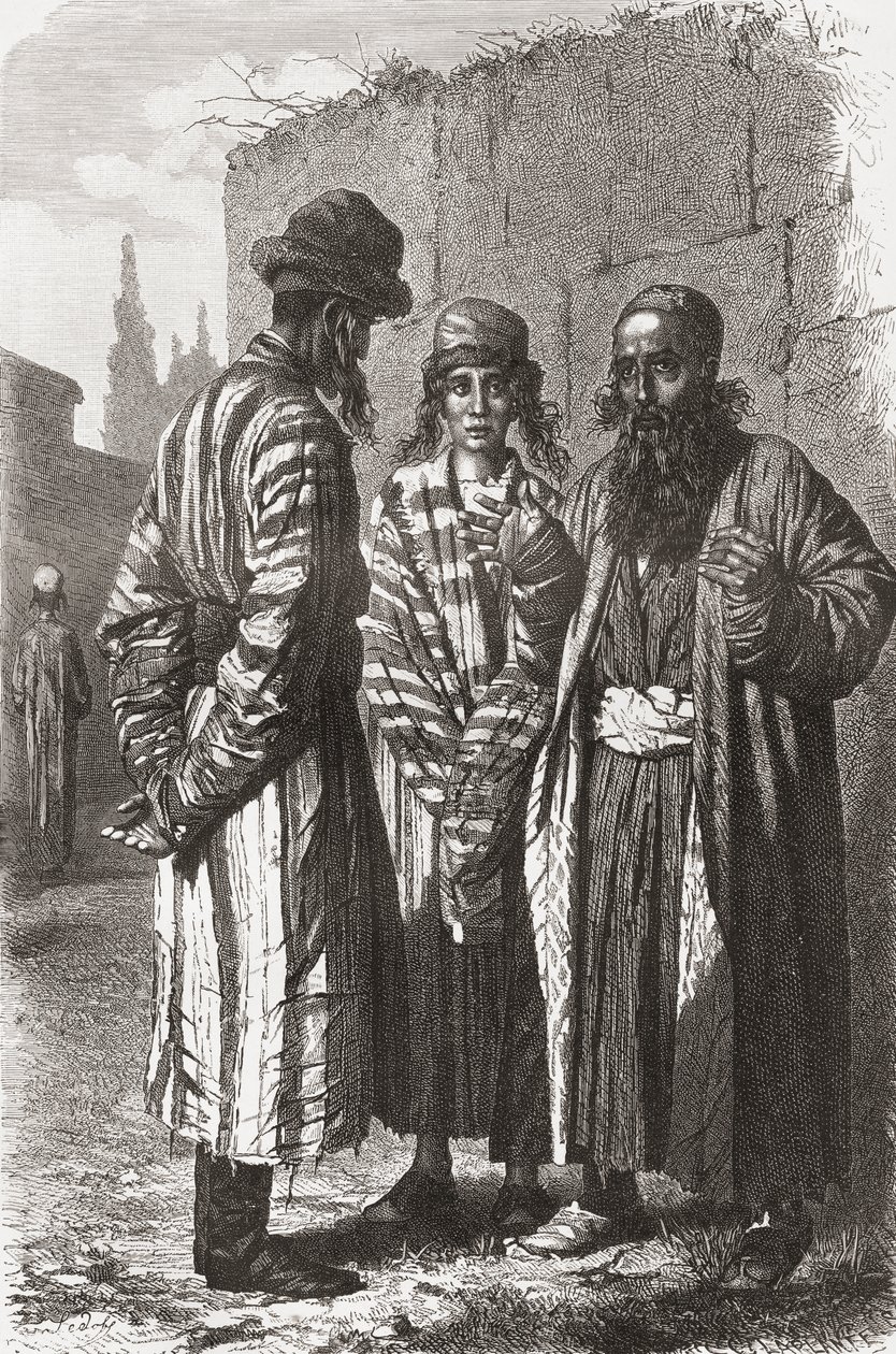 उज्बेकिस्तान की राजधानी ताशकंद के यहूदी, चार्ल्स लैपलैंट (d.1903) द्वारा उत्कीर्ण &39;द वर्ल्ड इन द हैंड्स&39; से दृष्टांत, 1878 में प्रकाशित द्वारा अज्ञात अज्ञात