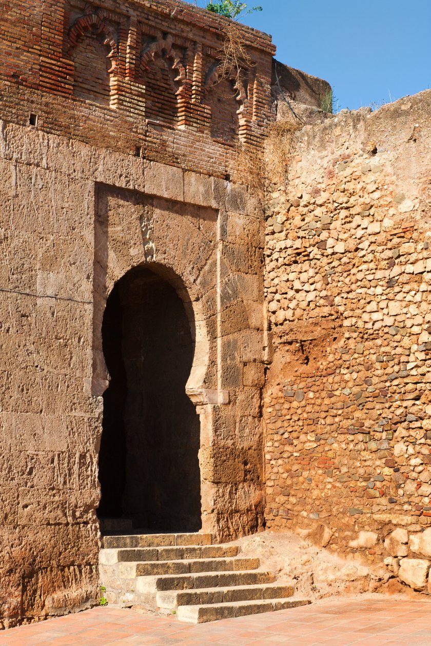 नीबला, हुलवा प्रांत, अंडालूसिया, दक्षिणी स्पेन Puerta डेल Buey, या बैल ऑफ गेट, शहर में दीवारों के माध्यम से प्रवेश द्वार में से एक। द्वारा अज्ञात अज्ञात