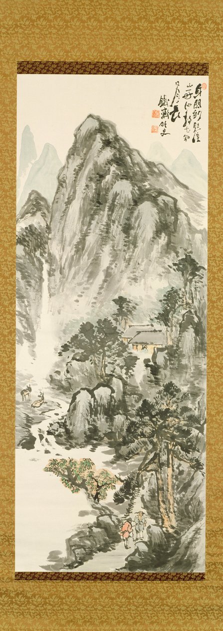 टेसै तोमिओका (1836- 1924) द्वारा पहाड़ों में वापसी, (कलर वुडब्लॉक प्रिंट) द्वारा अज्ञात अज्ञात