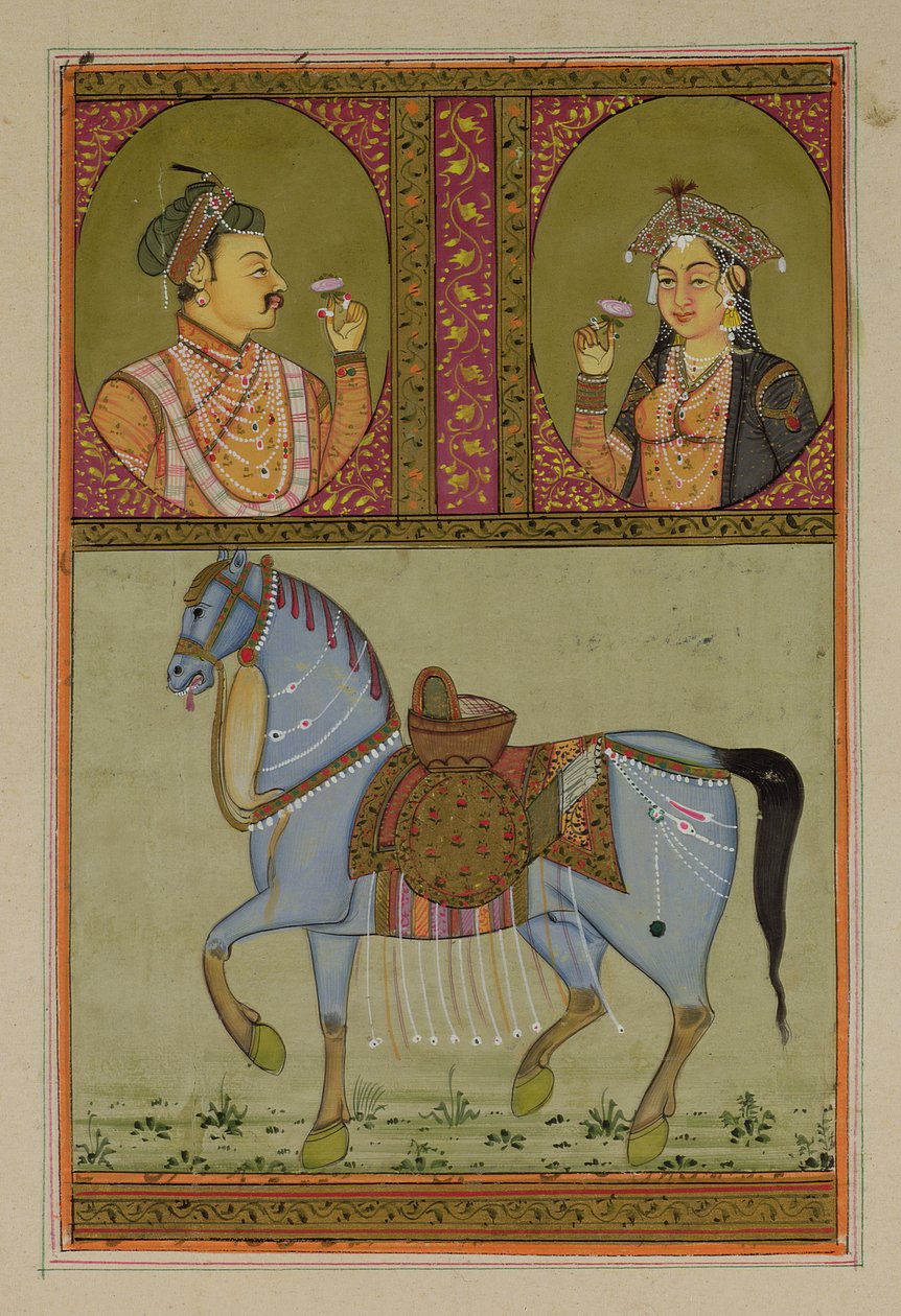 Shah Jahan (1592-1666) and Muntaz Mahal, his wife (d.1629), Mughal द्वारा अज्ञात अज्ञात