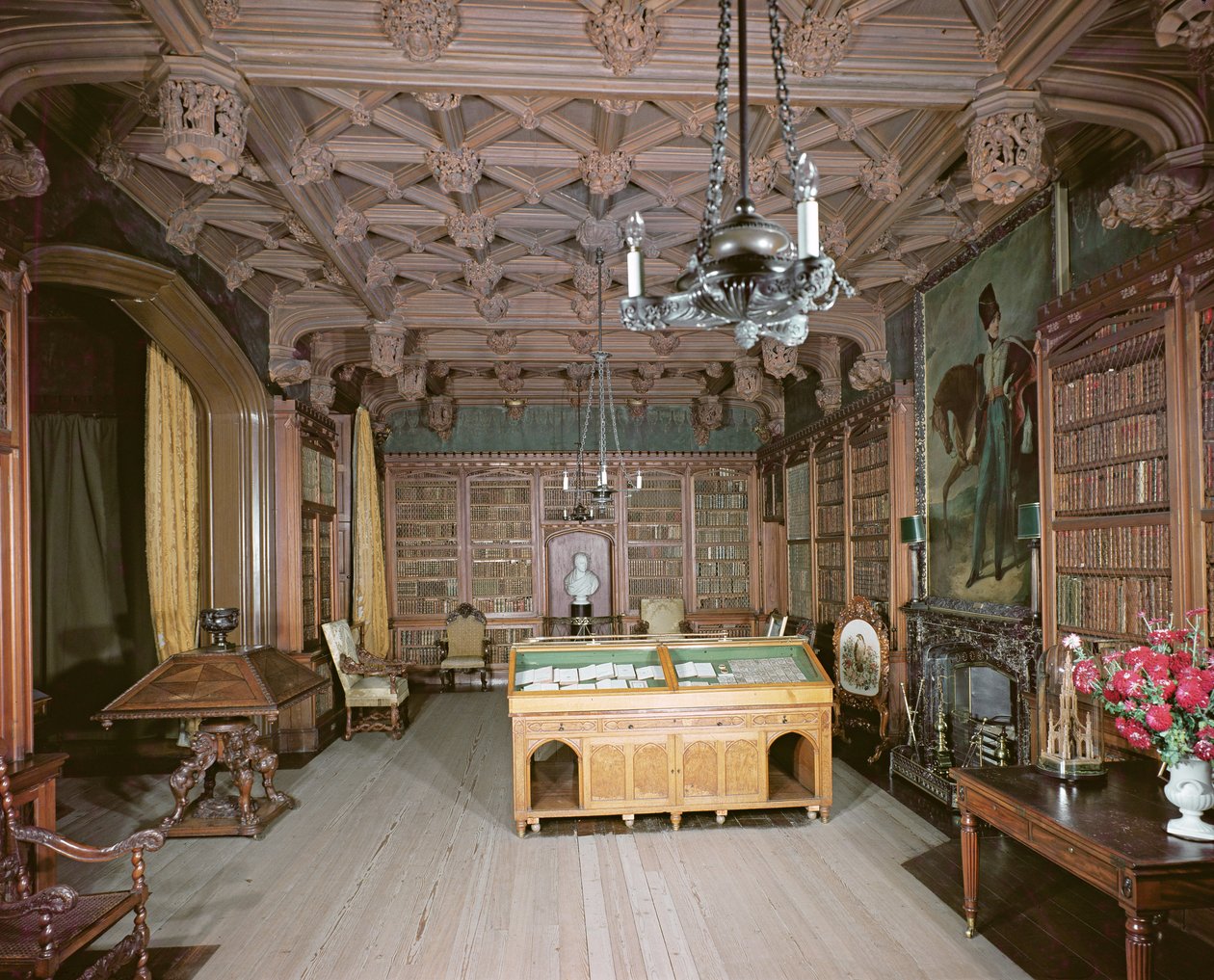 लाइब्रेरी, एबॉट्सफ़ोर्ड हाउस, मेलरोज़, c.1822 का पुनर्निर्माण किया द्वारा अज्ञात अज्ञात