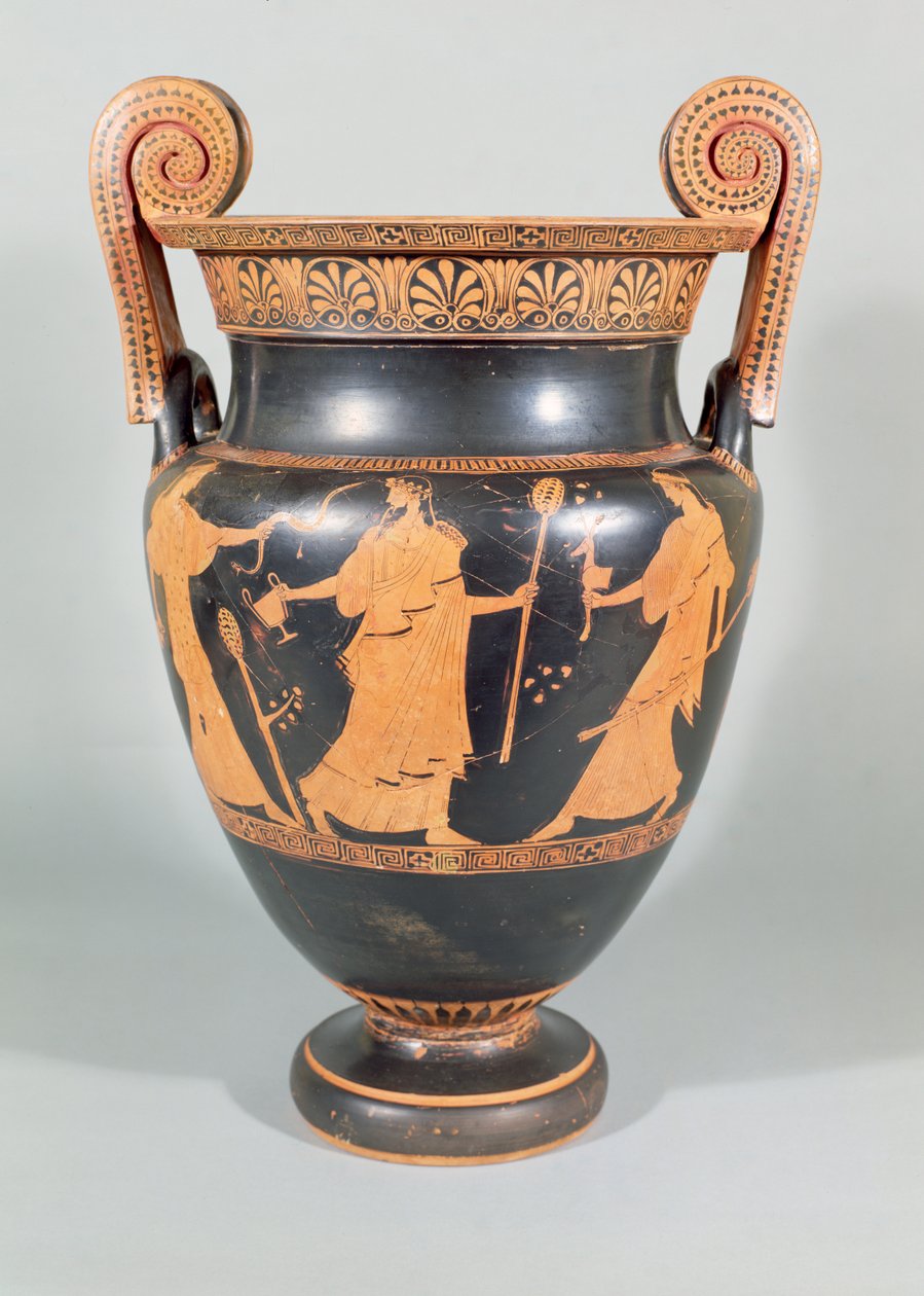 Volute krater, Dionysiac दृश्य जिसमें जंगली जानवर का अनुष्ठान होता है, अटारी, 450-425 ईसा पूर्व द्वारा अज्ञात अज्ञात