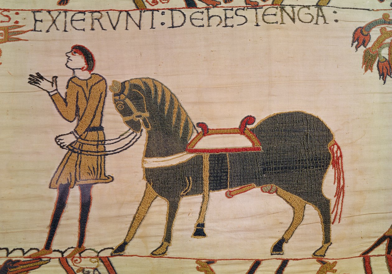 एक दूल्हा विलियम अपने चार्जर, Bayeux Tapestry लाता है द्वारा अज्ञात अज्ञात
