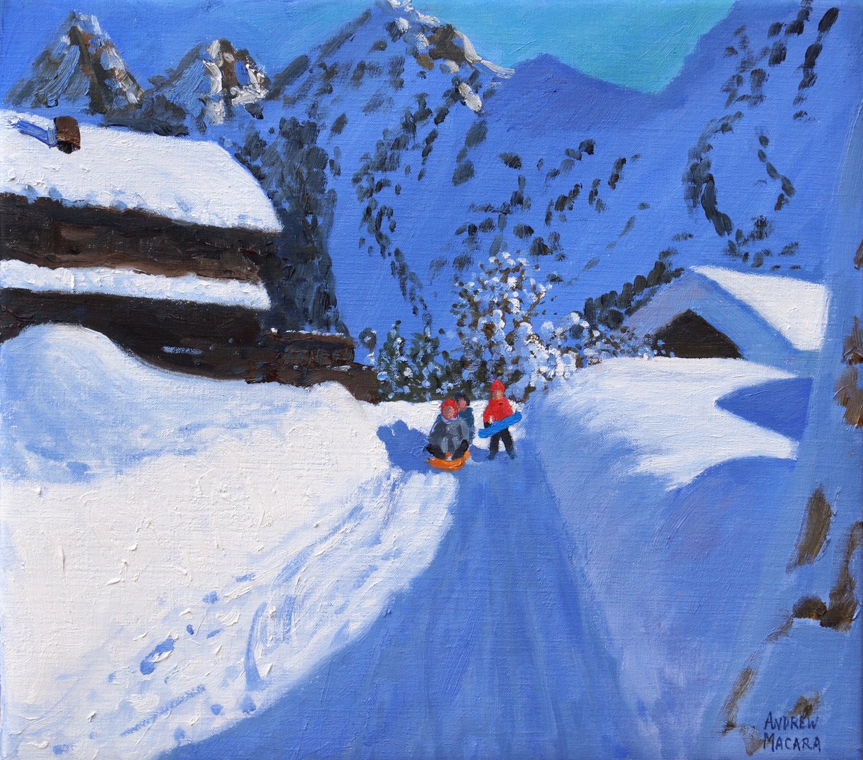थ्री टोबोग्नर्स, ला क्लूज, फ्रांस, 2017, द्वारा अज्ञात अज्ञात