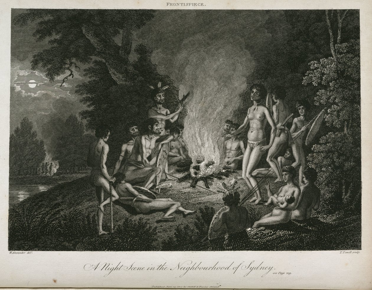 सिडनी के नेबरहुड में एक रात का दृश्य, ऑस्ट्रेलिया, c 1798 द्वारा अज्ञात