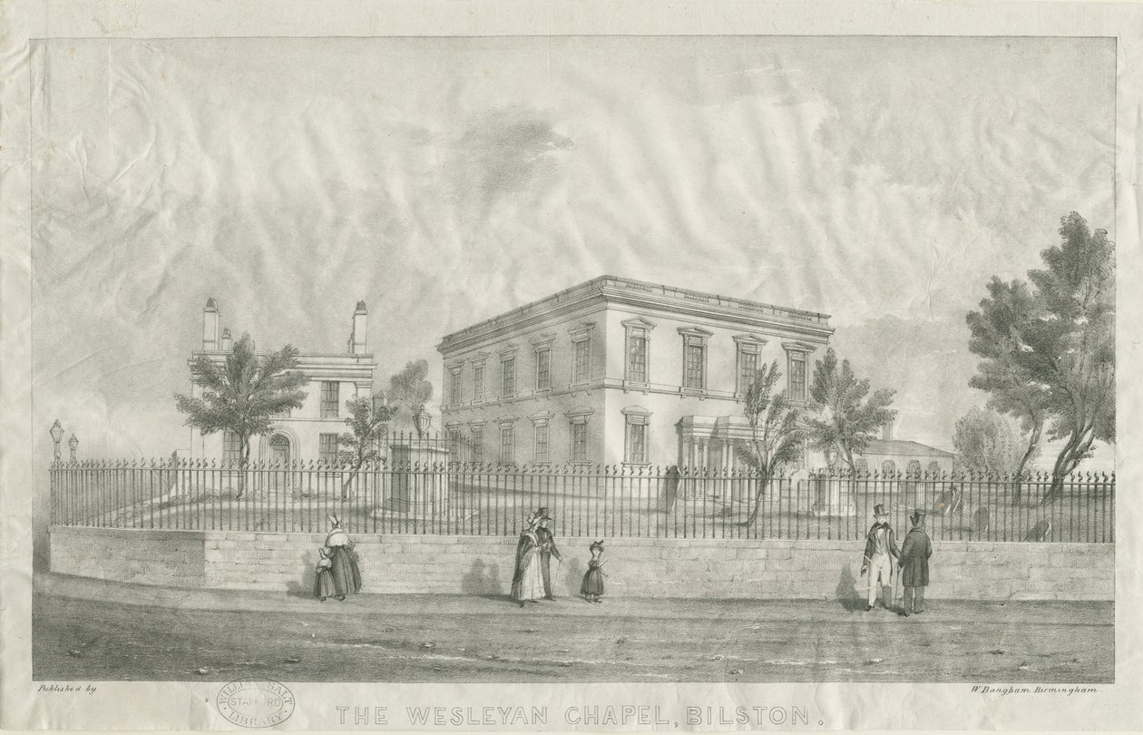 बिलस्टन - वेस्लीयन चैपल: लिथोग्राफ, एनडी [1840 के दशक] द्वारा अज्ञात
