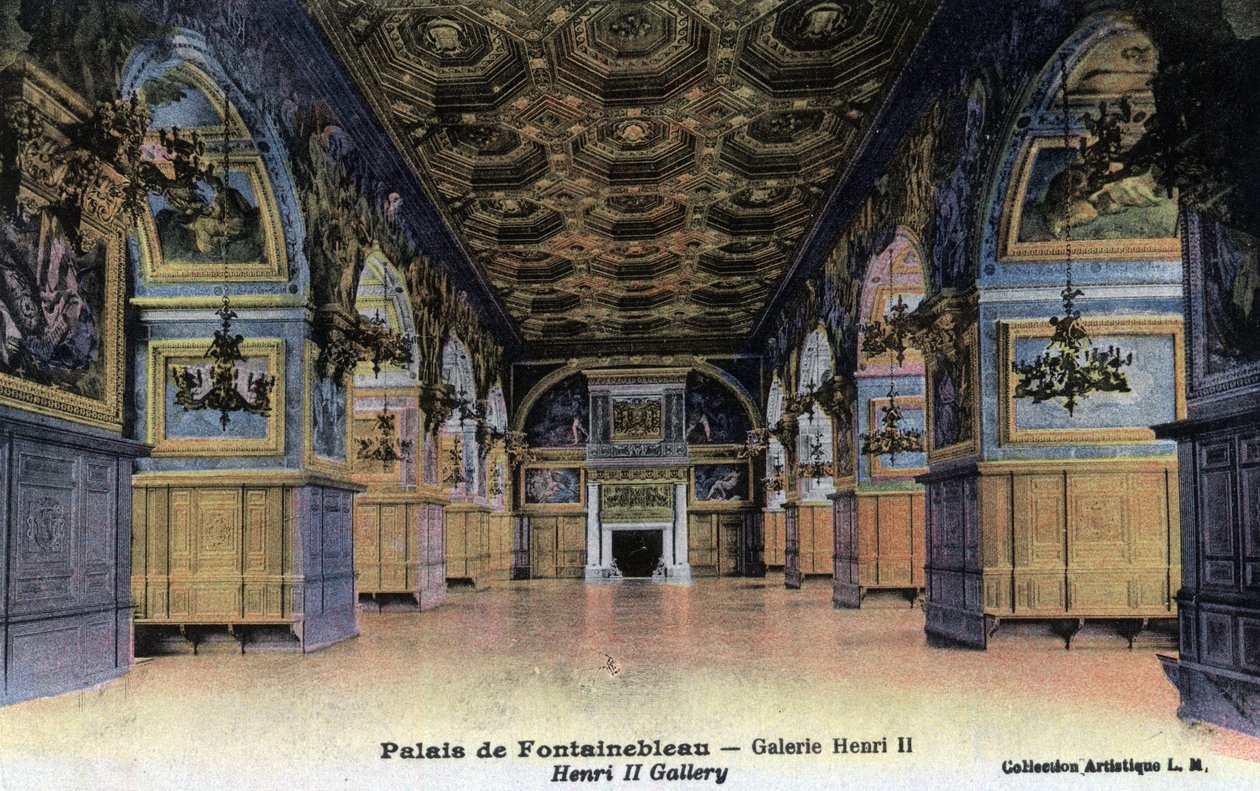 Chateau de Fontainebleau: गैलरी हेनरी II - 19वीं सदी के अंत में पोस्टकार्ड - 20वीं सदी की शुरुआत द्वारा अज्ञात कलाकार