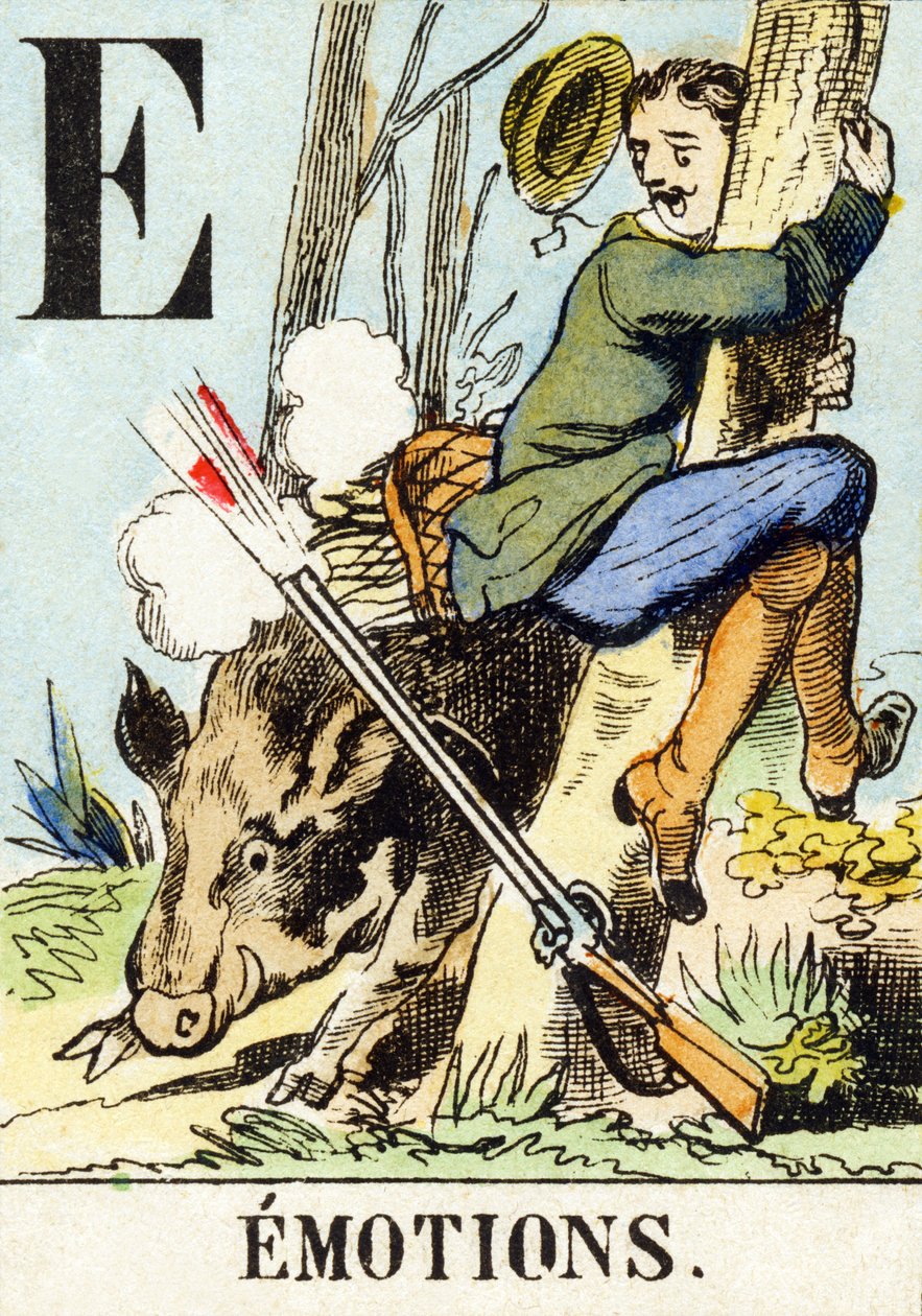 ई: इमोशन्स - द हंटिंग अल्फाबेट, c.1890 (उत्कीर्णन) द्वारा अज्ञात