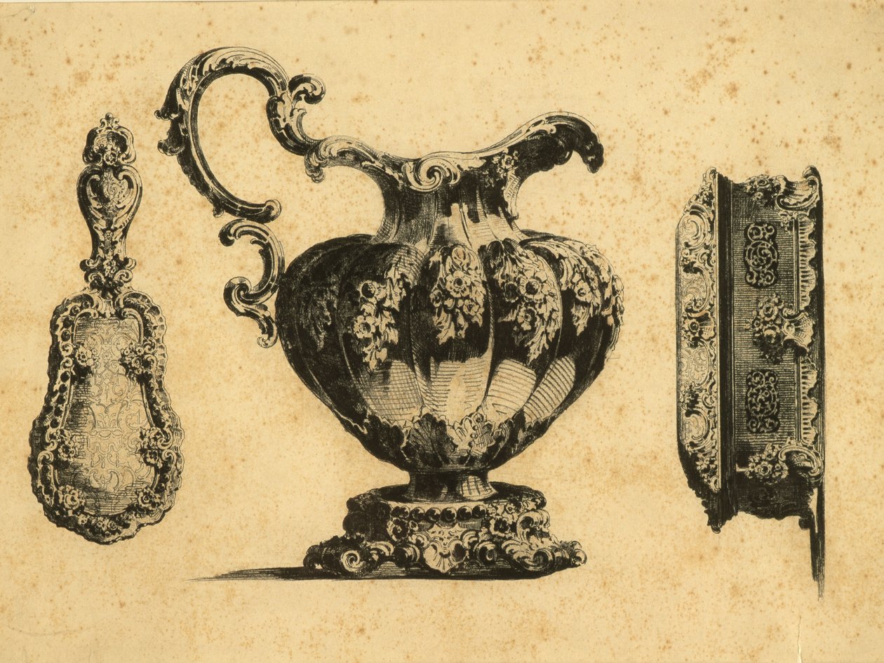 प्रिंस पावेल (पॉल) ग्रिगोरीविच डेमिडॉफ (1738-1821) द्वारा तीन सौंदर्य सामानों को चित्रित करते हुए उत्कीर्णन द्वारा अज्ञात