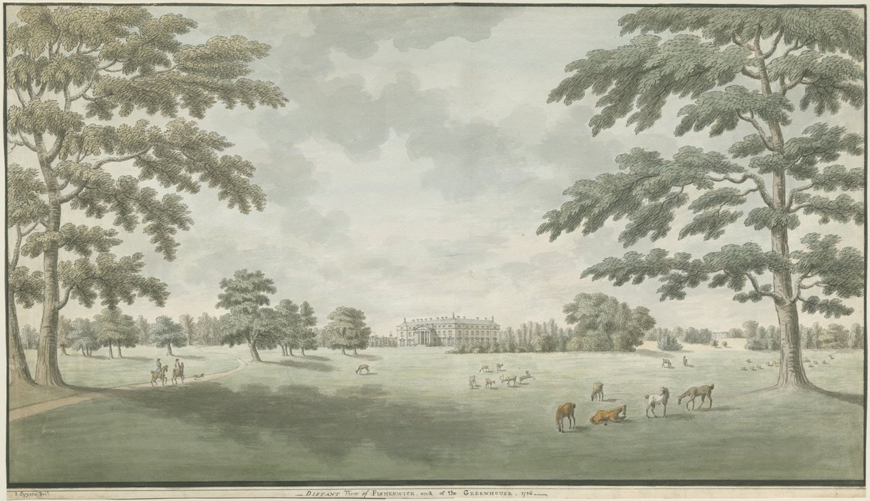 फिशरविक हॉल: वाटर कलर ड्राइंग, 1786 द्वारा अज्ञात