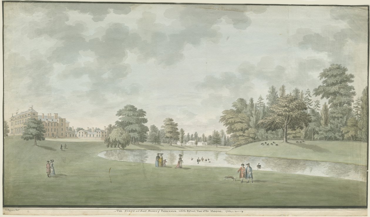 फिशरविक हॉल: वाटर कलर पेंटिंग, 1786 द्वारा अज्ञात