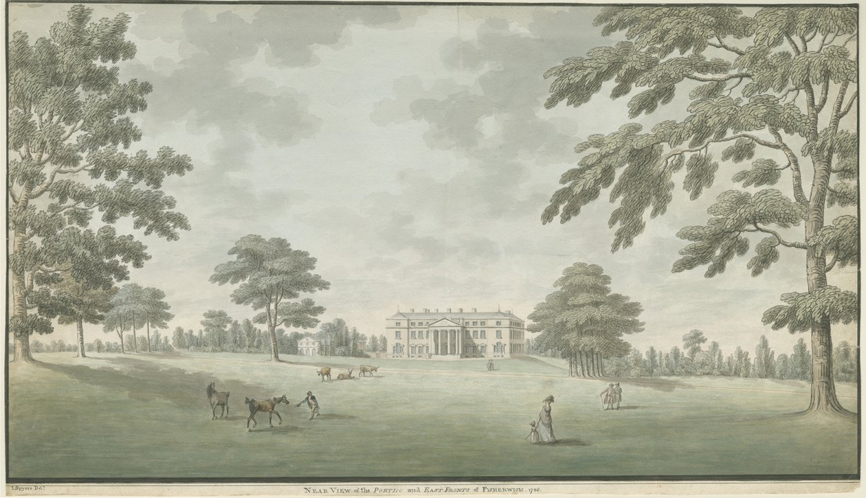 फिशरविक हॉल: वाटर कलर पेंटिंग, 1786 द्वारा अज्ञात