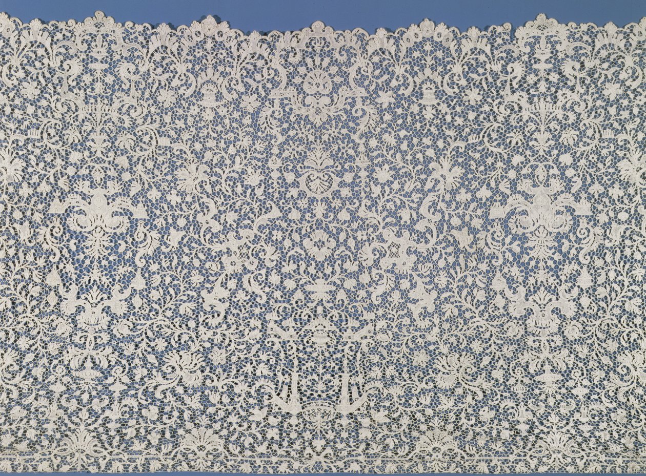 ग्लिफ़ लेस का फूल, फ्रेंच, c.1700 (लिनन, धागा) द्वारा अज्ञात
