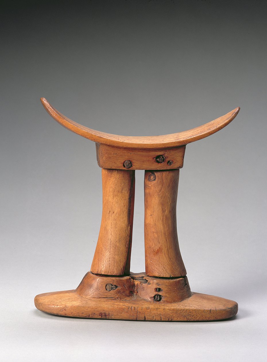 हेडरेस्ट, मिस्र, न्यू किंगडम, c.1550-1069 ईसा पूर्व (लकड़ी) द्वारा अज्ञात