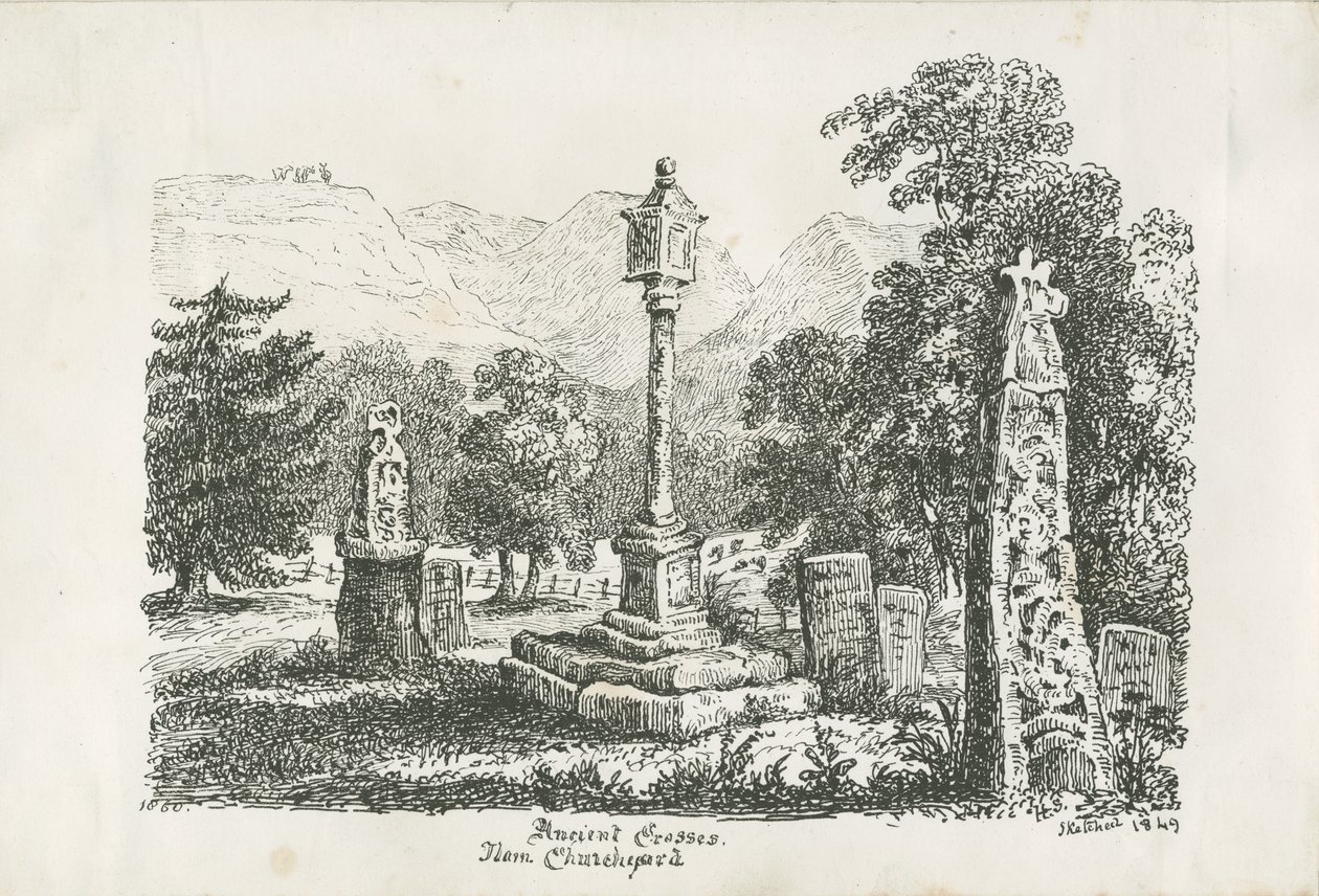 इलम चर्च - प्राचीन क्रॉस: लिथोग्राफ, 1849 द्वारा अज्ञात