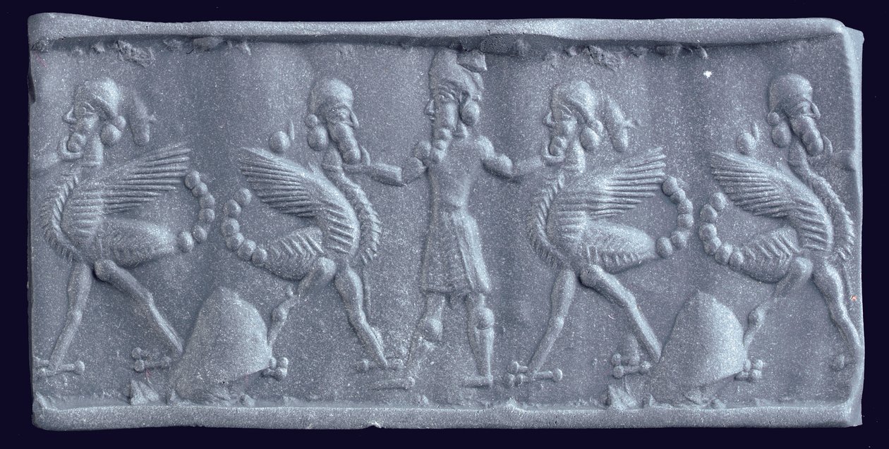 एक नव-बाबुल सिलेंडर सिलेंडर से छाप, c.750-600 ईसा पूर्व द्वारा अज्ञात