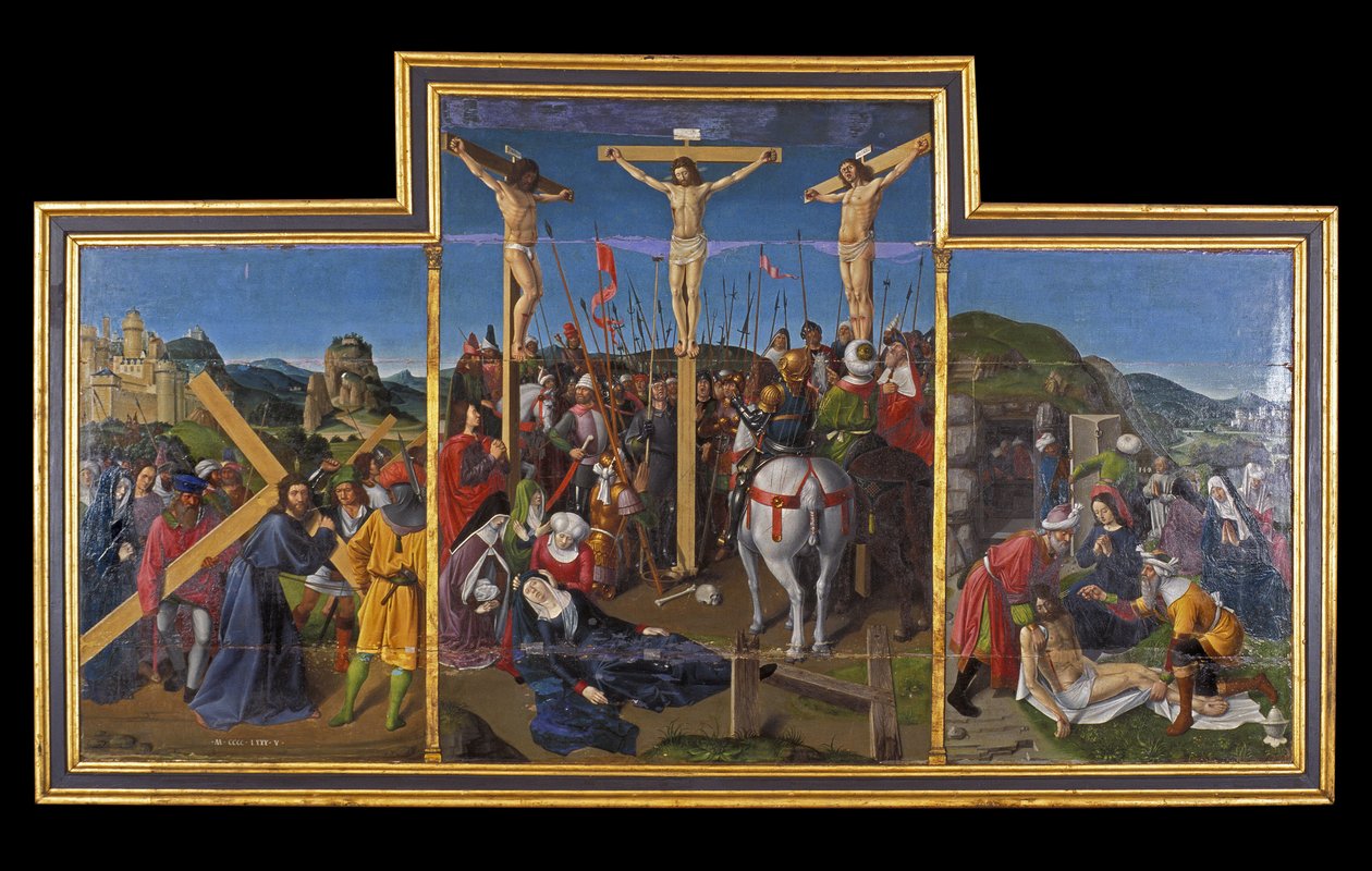 Indre & Loire N* 173 - Chateau de Loches - क्रूसीफिकेशन की वेदी का टुकड़ा - जीन फौक्वेट का स्कूल - 1485 - द्वारा अज्ञात