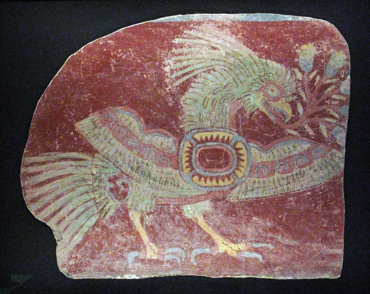 एक अलंकारिक चतुर्भुज का भित्ति चित्रण, प्रारंभिक क्लासिक काल, 200–600 ईस्वी द्वारा अज्ञात