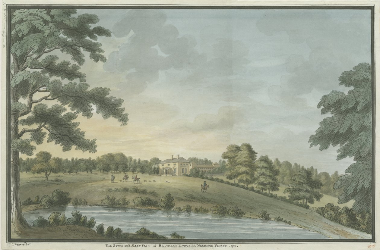 नीडवुड - ब्रिकली लॉज: वाटर कलर पेंटिंग, 1786 द्वारा अज्ञात