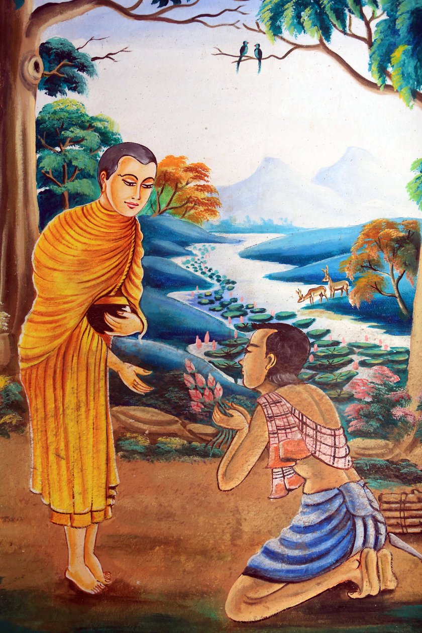 शाक्यमुनि बुद्ध की जीवन गाथा को दर्शाती पेंटिंग। वाट नक्सई। वियनतियाने। लाओस, 20151106, वियनतियाने, लाओस द्वारा अज्ञात