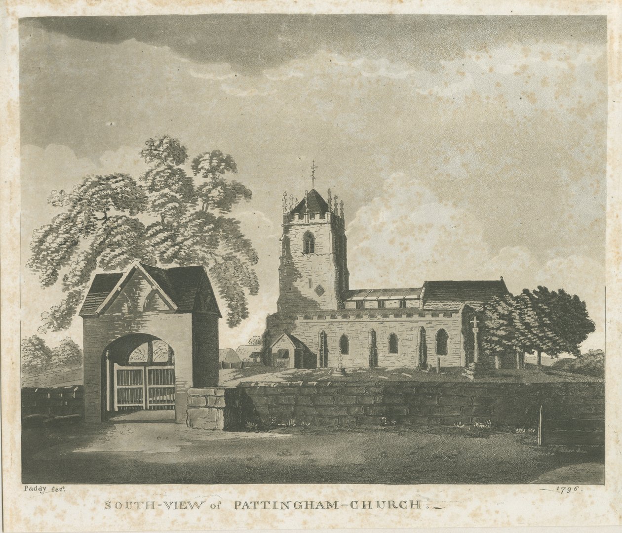 पटिंघम चर्च: एक्वाटिंट उत्कीर्णन, 1796 द्वारा अज्ञात