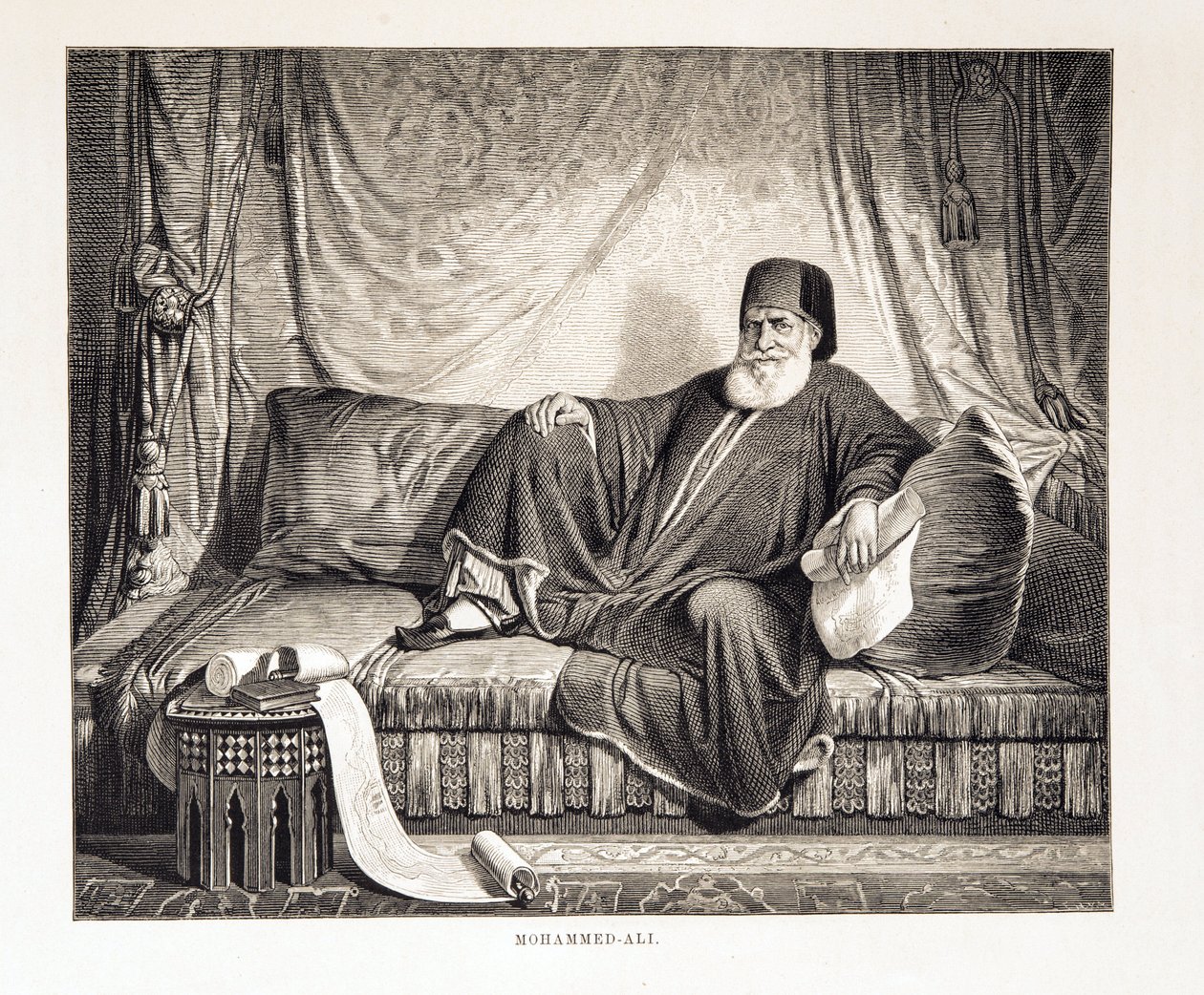 मेहमत अली का पोर्ट्रेट (1769-1849) मिस्र के वाइस किंग मिस्र के एटलस से चित्रण द्वारा अज्ञात