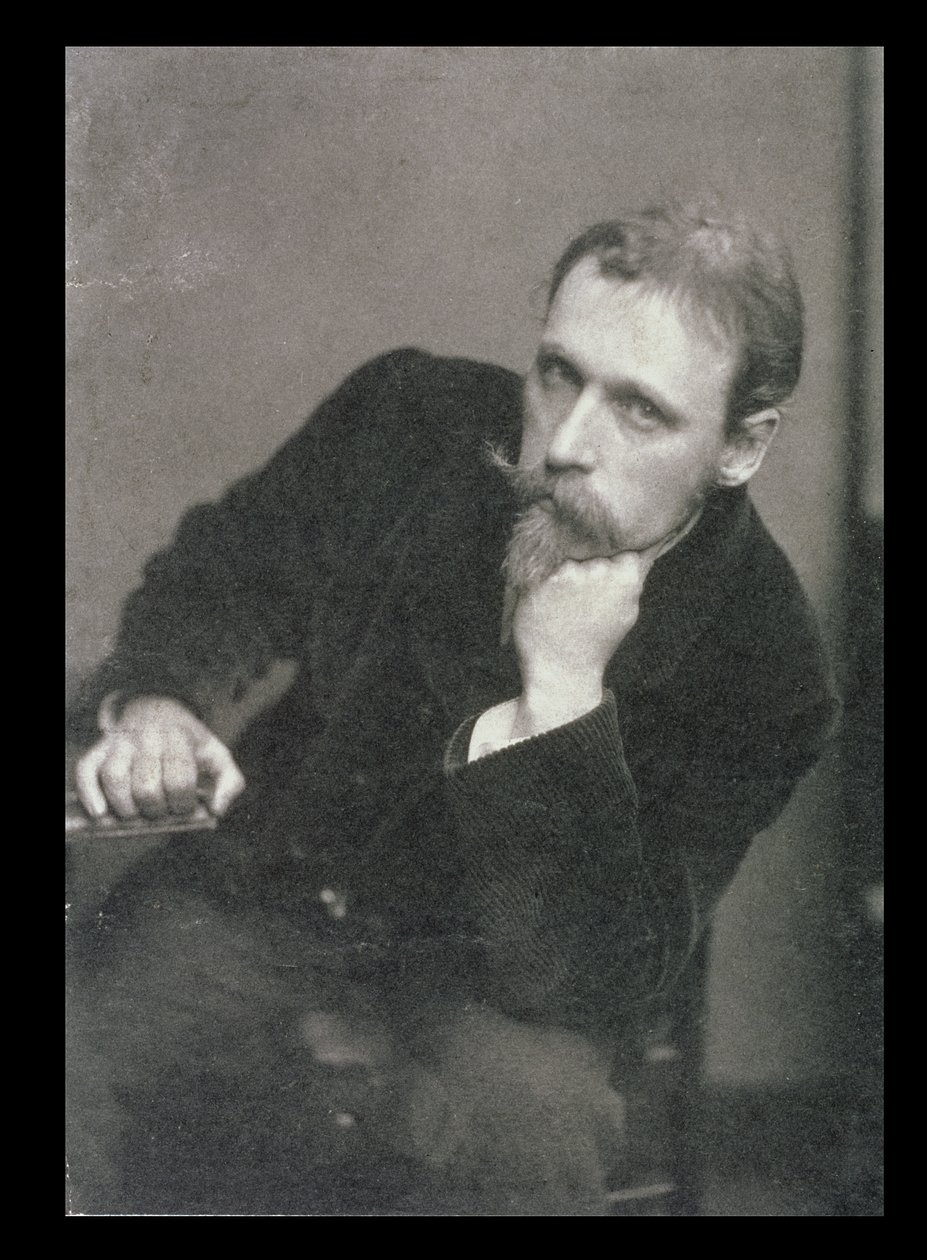 फ्रेडरिक हॉलियर (1837-1933) 1886 द्वारा वाल्टर क्रेन (1845-1915) की पोर्ट्रेट तस्वीर (बी/डब्ल्यू फोटो) द्वारा अज्ञात