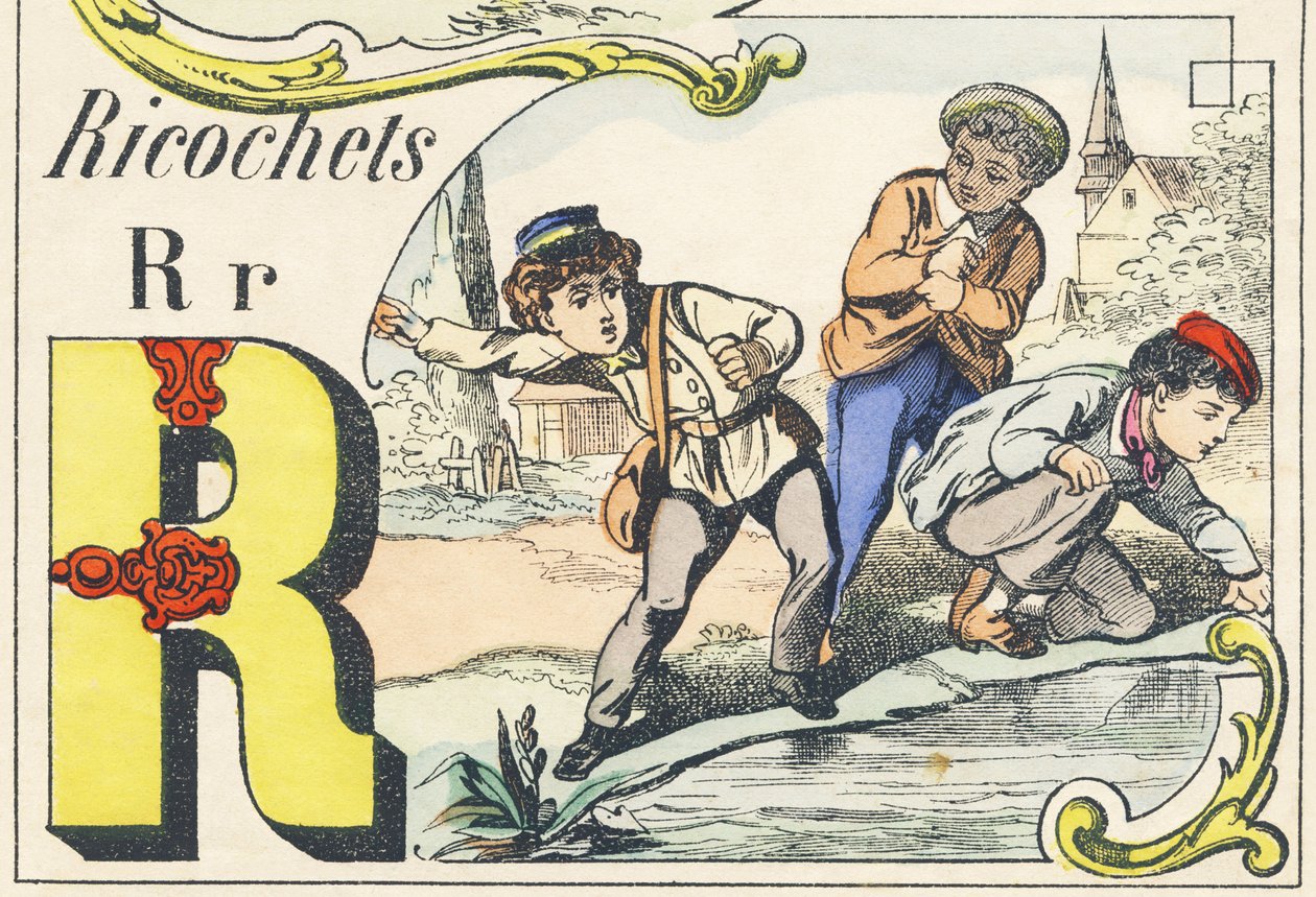 आर: रिकोशे - गेम्स अल्फाबेट, c.1890 (चित्रण) द्वारा अज्ञात