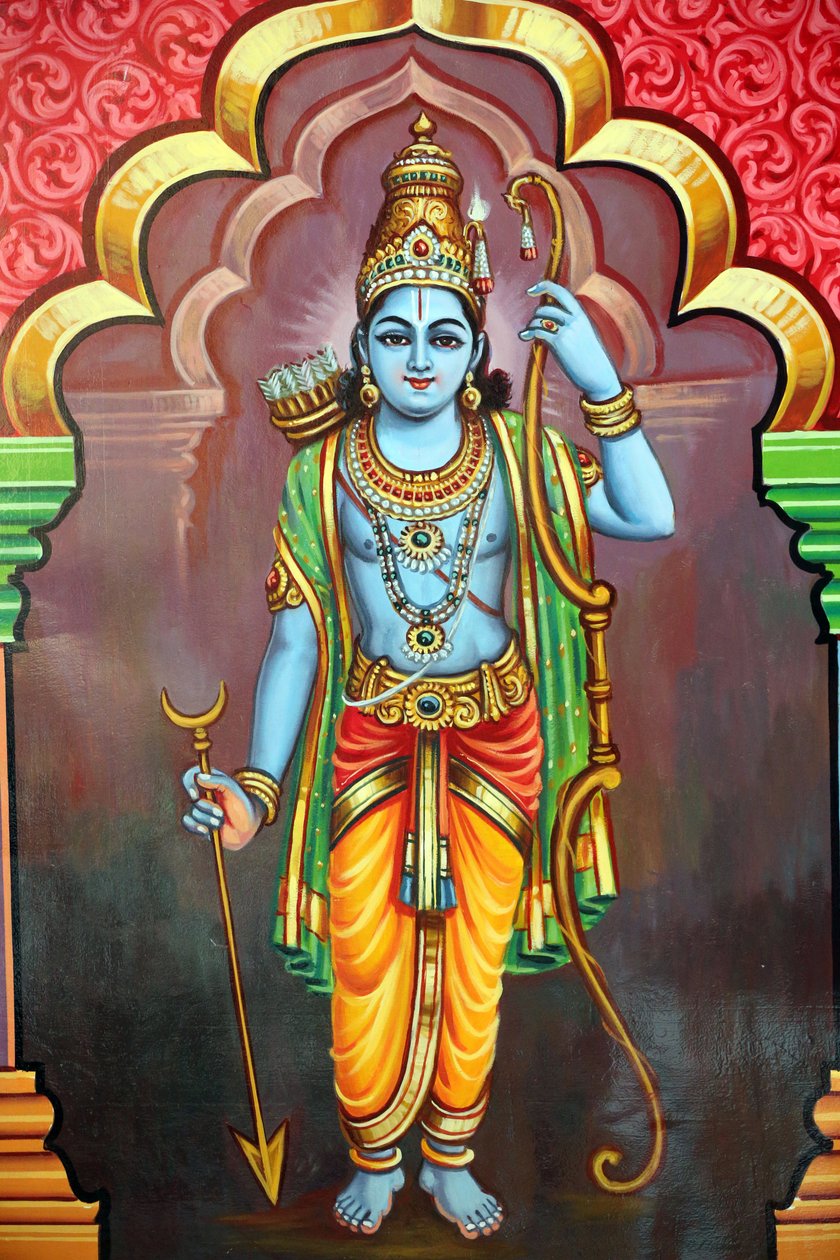 श्री वडापतिरा कालियाम्मन हिंदू मंदिर। विष्णु का अवतार। भगवान राम 7वें अवतार। सिंगापुर द्वारा अज्ञात
