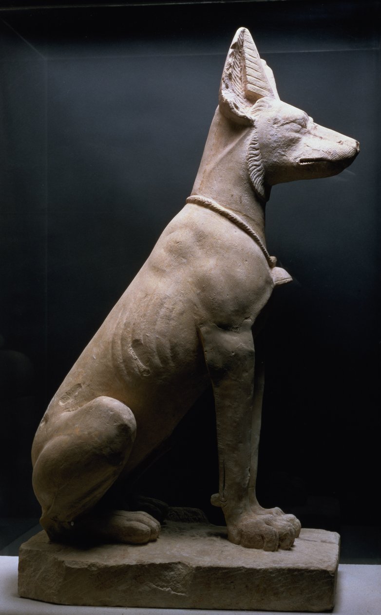 एक कुत्ते की मूर्ति, मेसोपोटामिया, c.5000-1000 ईसा पूर्व (चूना पत्थर) द्वारा अज्ञात