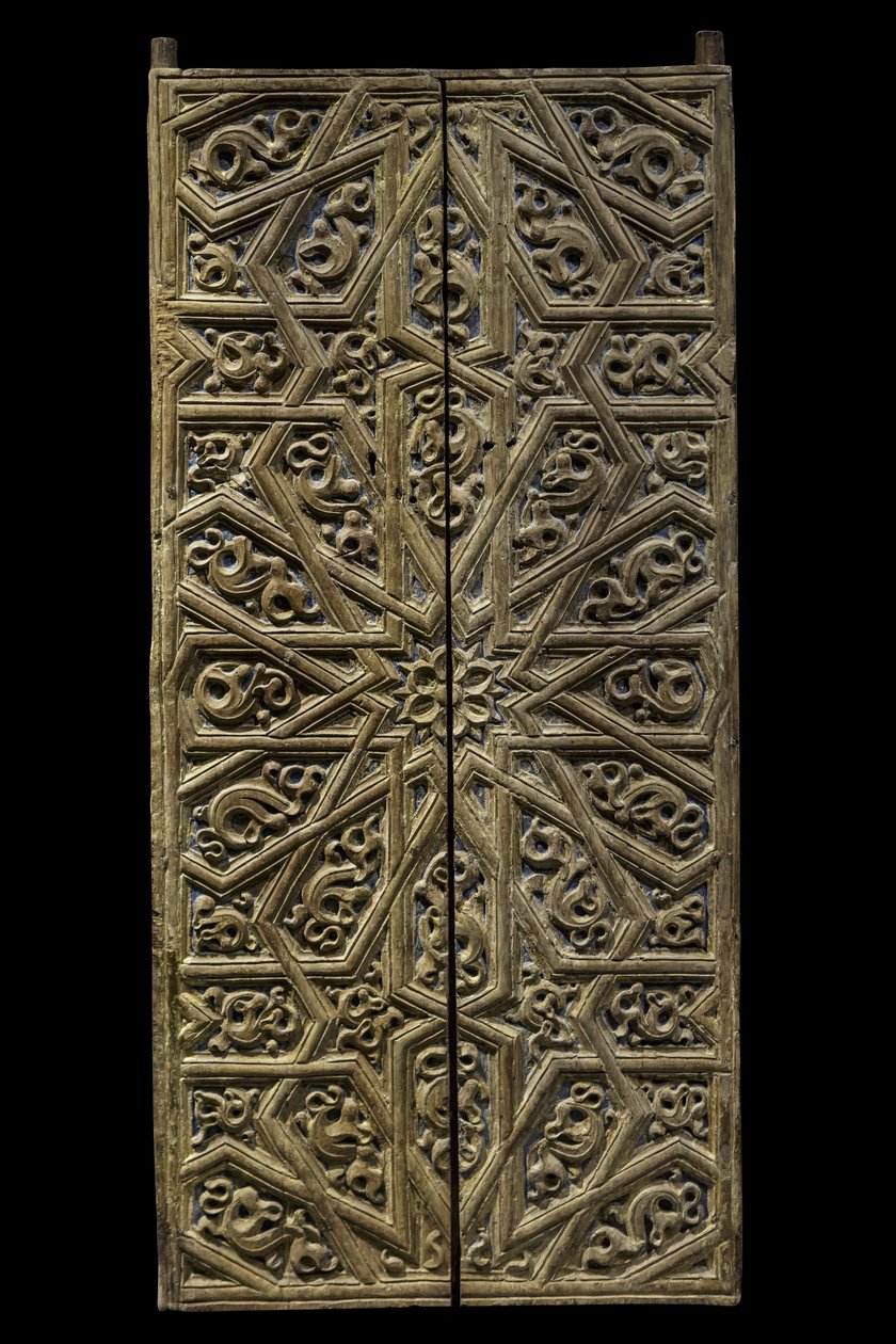 तम्बू का दरवाजा। स्पेन, लगभग 1450-1500। नक्काशीदार और चित्रित लकड़ी। मुसी डू लौवरे द्वारा अज्ञात कलाकार