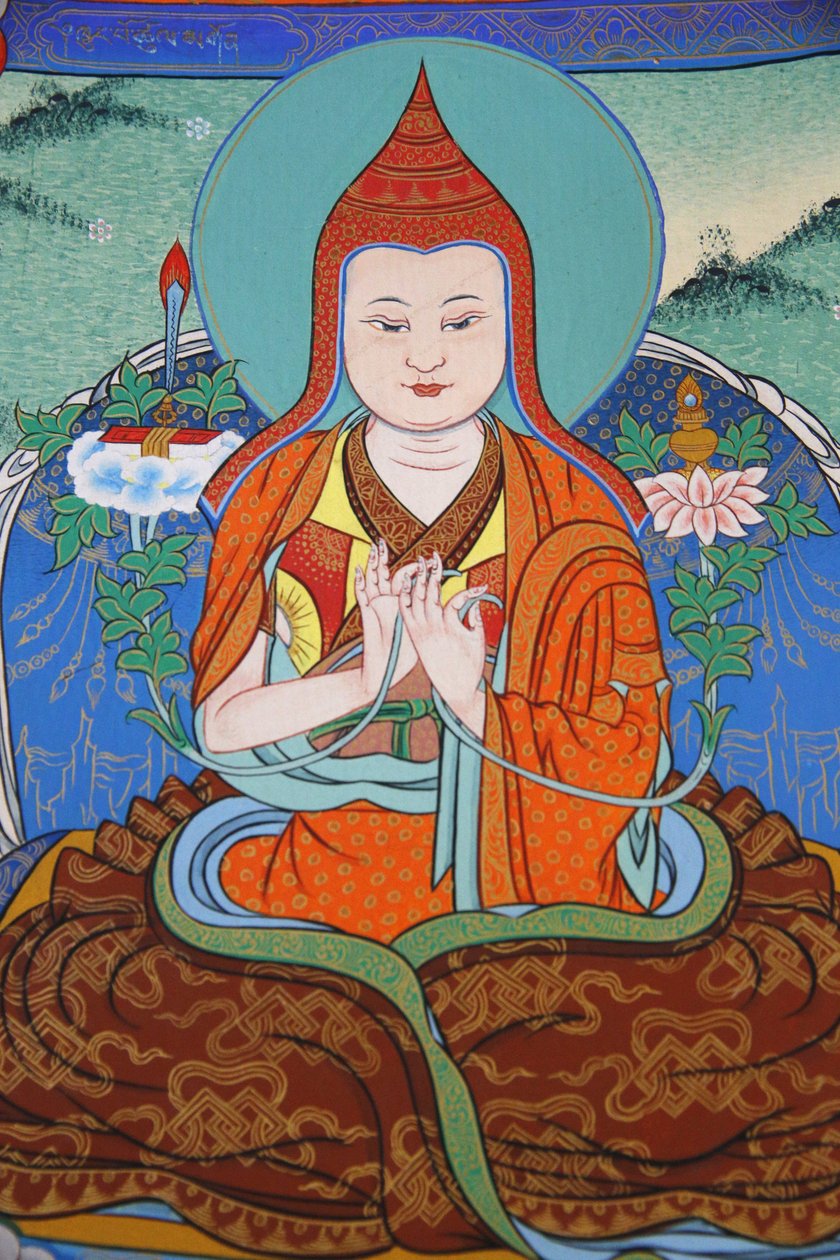 हजार बुद्धों का मंदिर दशांग काग्यू लिंग मंडली जामगोन कोंगट्रुल लोद्रो थाय भिक्षु प्रार्थना करते हुए, ला बोउले, फ्रांस द्वारा अज्ञात