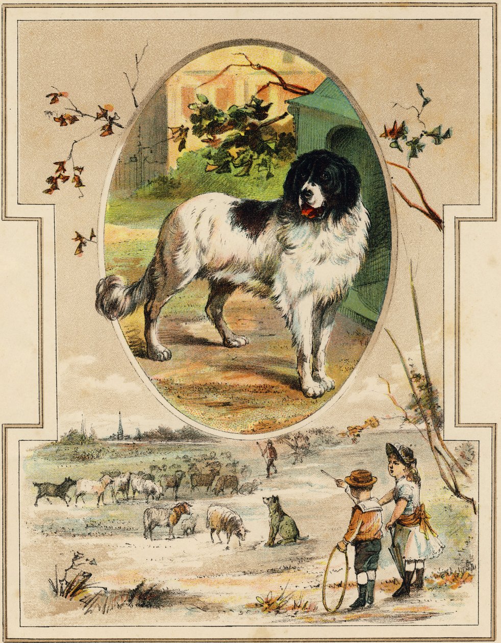 कुत्ता। "सोम प्रीमियर ग्रैंड अल्फाबेट" में उत्कीर्णन। बर्नार्डिन-बेचेट संस्करण, पेरिस, लगभग १८९०। ए. डेस लिलेल्स द्वारा चित्र। कोई पृष्ठ नहीं, 46 पृष्ठ। मंद: 31x22 सेमी। द्वारा अज्ञात