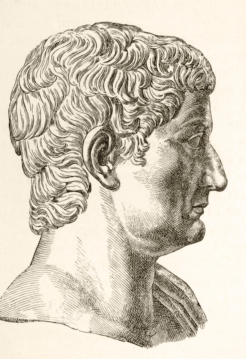 Tiberius Caesar (42BC - 37AD), दूसरा रोमन सम्राट, एल मुंडो इलस्ट्रैडो से पैदा हुआ Tiberius, BARCELONA प्रकाशित द्वारा अज्ञात