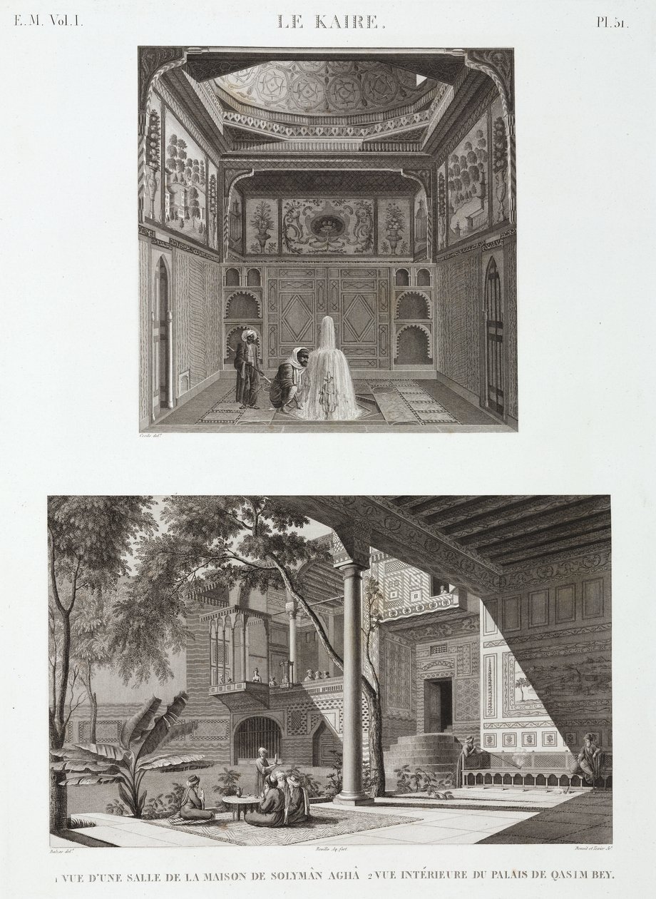 इस्लामी वास्तुकला के दो उदाहरण, काहिरा, मिस्र, c 1798 द्वारा अज्ञात