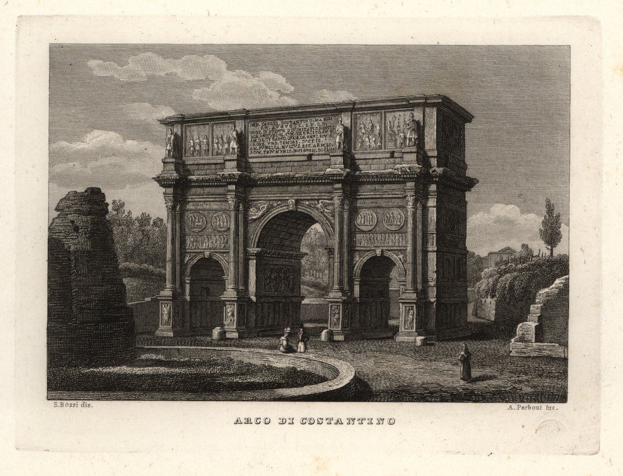 आर्क ऑफ कॉन्स्टेंटाइन, आर्को डि कोस्टेंटिनो, रोम का दृश्य द्वारा अज्ञात
