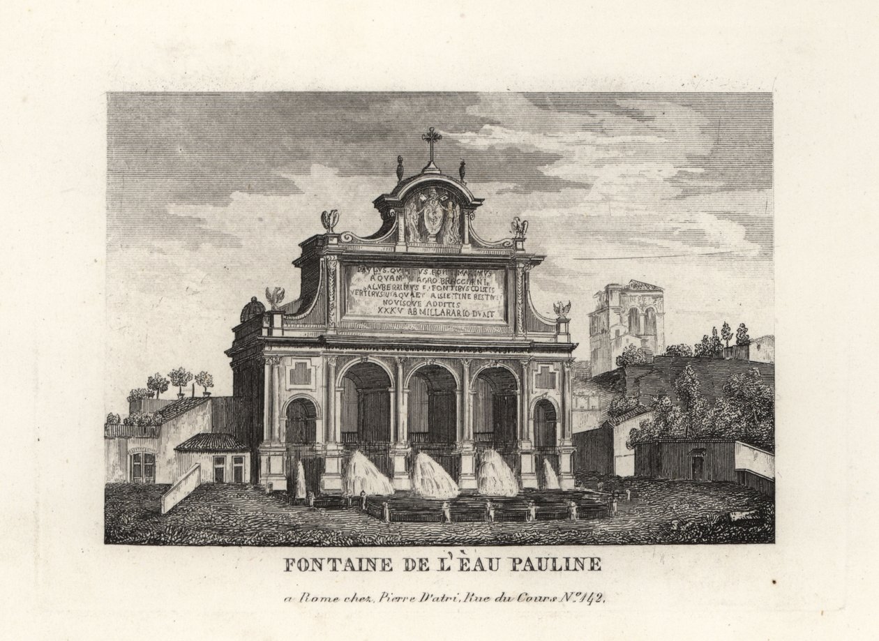 Fontana dell'Acqua Paola या Il Fontanone, Fontaine de l'Eau Pauline, रोम का दृश्य द्वारा अज्ञात