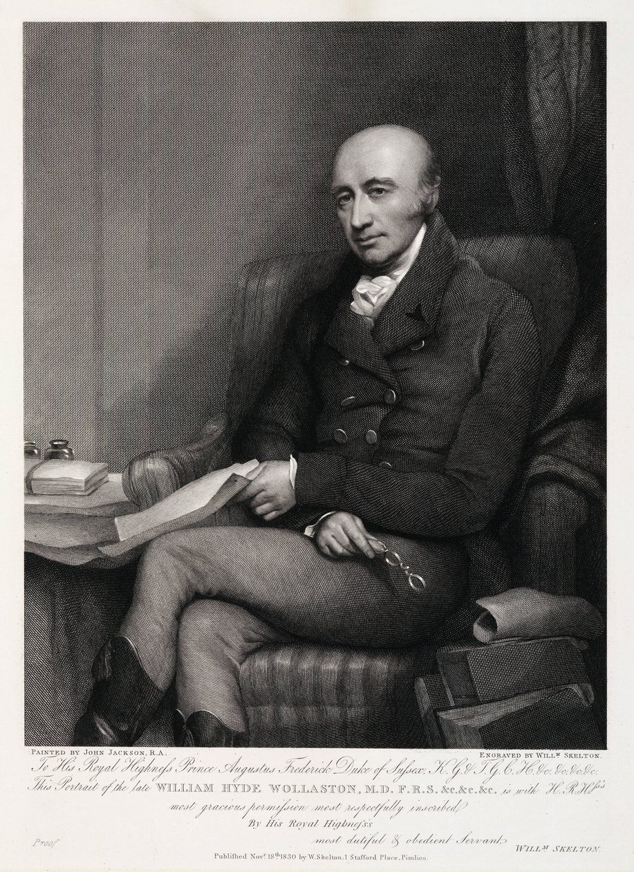 विलियम हाइड वोलास्टन, अंग्रेजी रसायनज्ञ और धातुकर्मी, c 1810s द्वारा अज्ञात