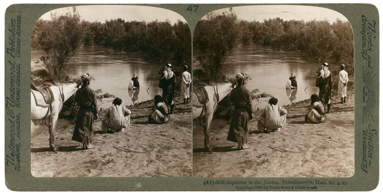 जॉर्डन, फिलिस्तीन, 1903 में बपतिस्मा। द्वारा अंडरवुड और अंडरवुड